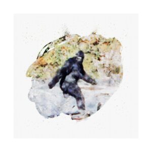 Watercolor of Bigfoot (frame 352) Premium Art Print