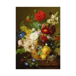 Flowers Still Life on a marble ledge by Jan Frans van Dael, Fully Restored, a Fine Art Print